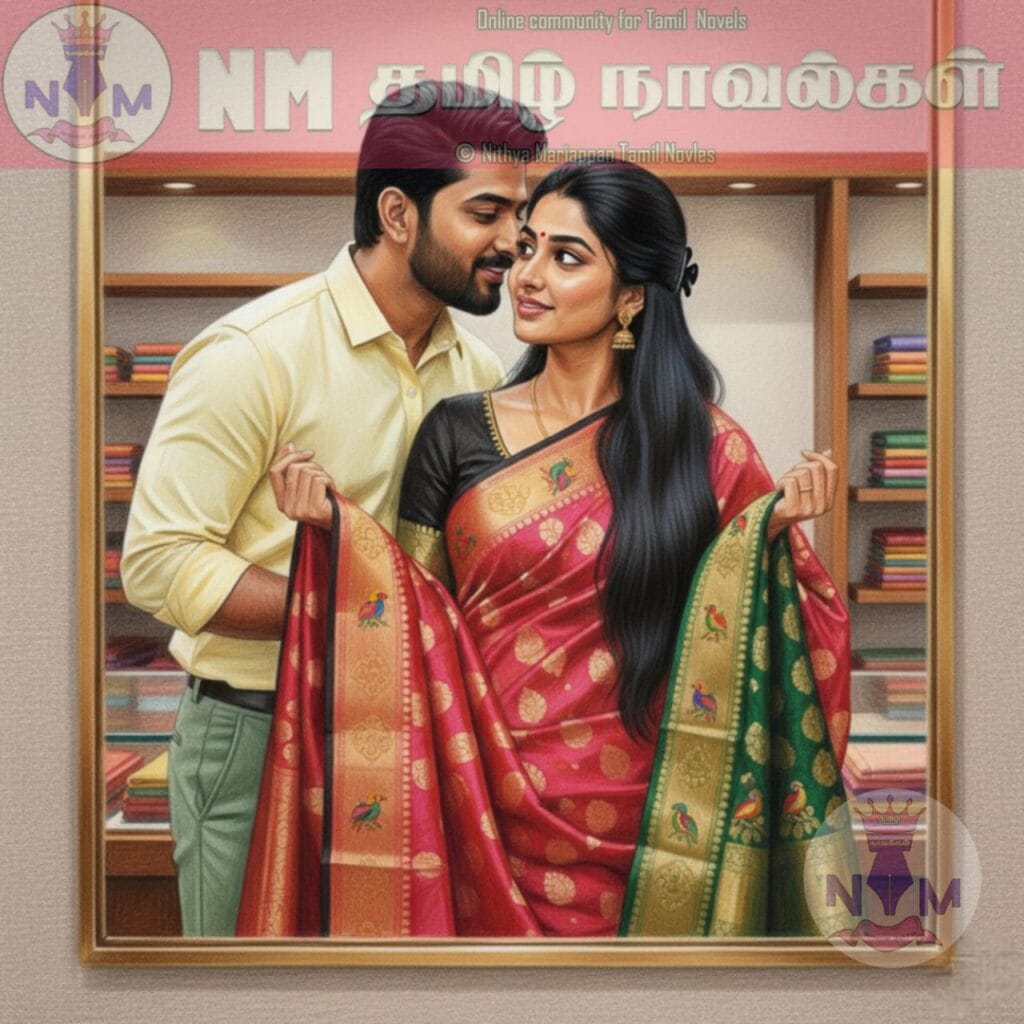 Couple in traditional attire, intimate moment.