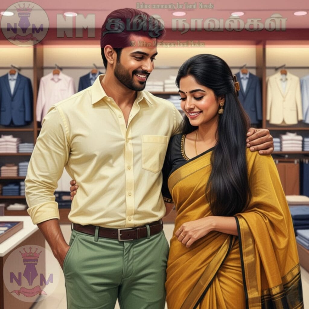 Couple in traditional attire, smiling.